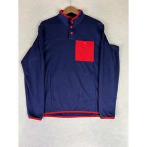 Duluth Trading River Falls Snap T Mock Pullover Mens Medium Blue Relaxed Fit